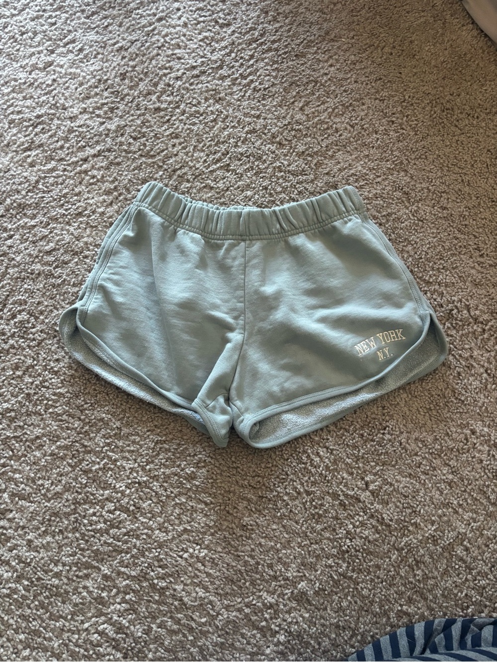 PacSun Sage Green Athletic Shorts with 'New York N.Y.' Print